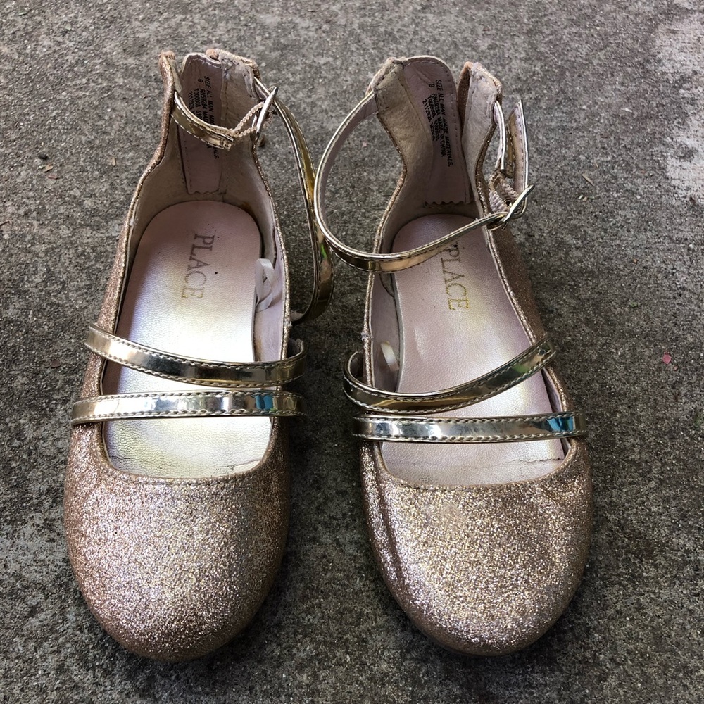 The children’s place girls glitter ballet shoes- size 9